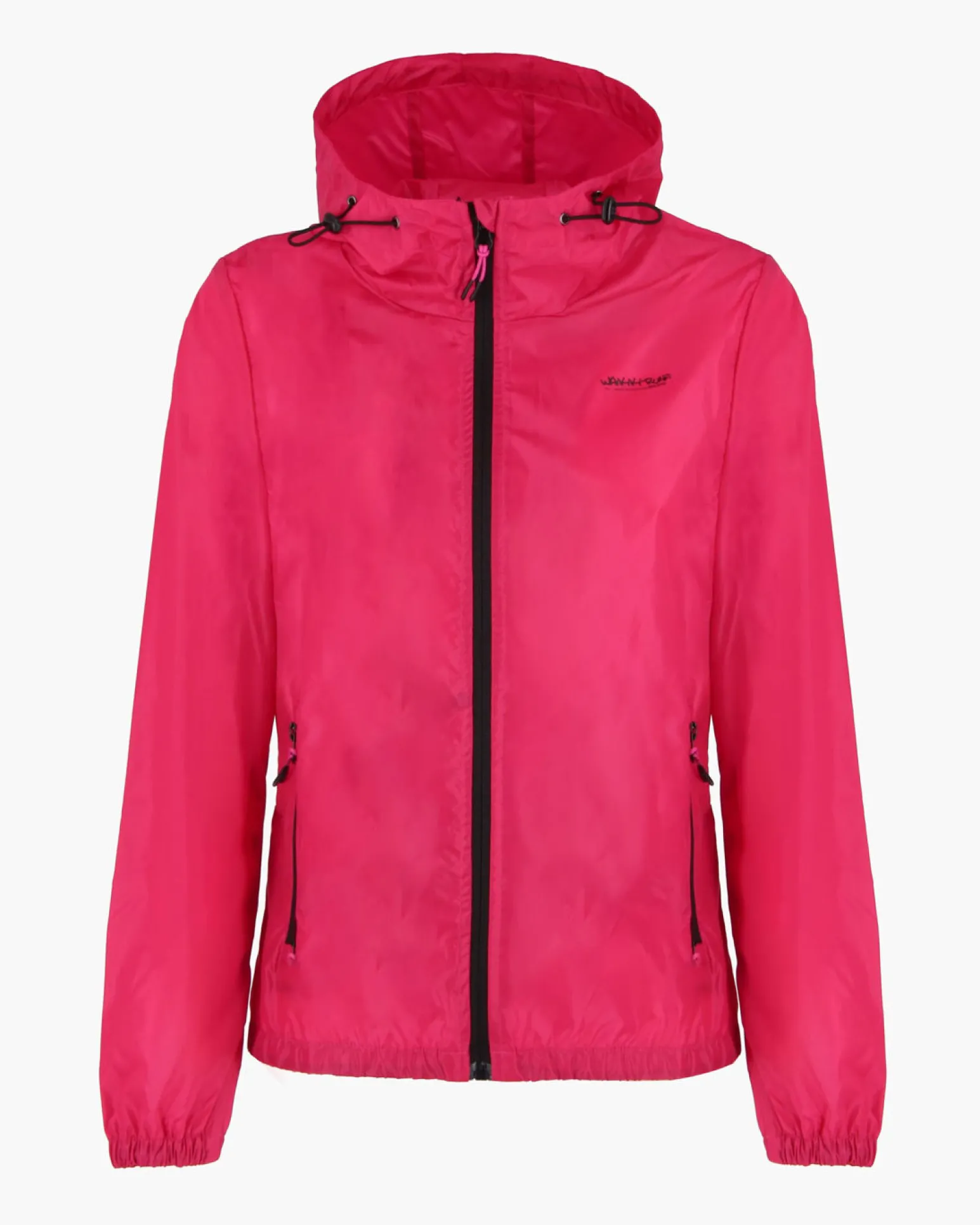 WAIKIKI RUN- - K-WAY CON CAPPUCCIO DONNA FUXIA CON DETTAGLI NERI - LESINA
