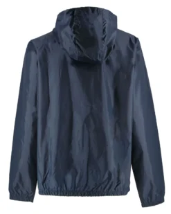WAIKIKI RUN- K-WAY CON CAPPUCCIO  FULL ZIP UOMO  BLU SCURO CON DETTAGLI ARANCIONI FLUO - VERANO