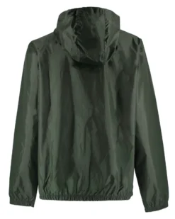 WAIKIKI RUN- K-WAY CON CAPPUCCIO FULL ZIP  UOMO VERDE MILITARE CON DETTAGLI ARANCIONI FLUO - VERANO