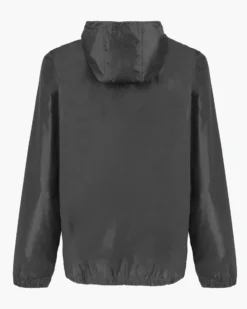 WAIKIKI RUN- K-WAY CON CAPPUCCIO FULL ZIP  UOMO NERO CON DETTAGLI ARANCIONI FLUO - VERANO