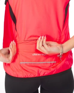 WAIKIKI RUN - SMANICATO FULL ZIP CORALLO FLUO E NERA DA DONNA - RITA