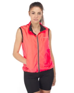 WAIKIKI RUN - SMANICATO FULL ZIP CORALLO FLUO E NERA DA DONNA - RITA