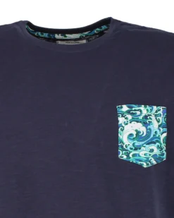 WAIKIKI RUN - T-SHIRT DA UOMO CON TASCHINO NAVY SAFFO- AU01862_A2050
