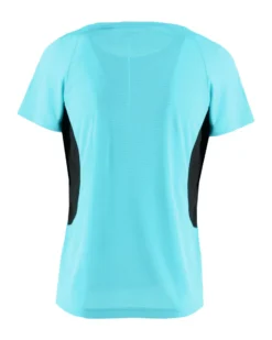 WAIKIKI RUN - T-SHIRT SPORTIVA JAQUARD WAFFLE IN MESH TRASPIRANTE AZZURRA E NERA DA DONNA - MARCELA
