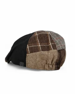 WAMPUM - Coppola patchwork nera e marrone