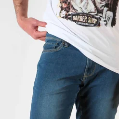 WAMPUM - JEANS 5 TASCHE SABBIATO MEDIO ELASTICIZZATO