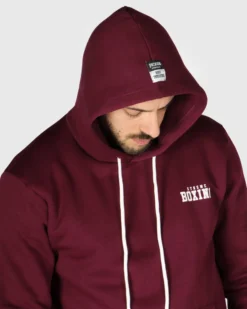 XTREME BOXING - FELPA CON CAPPUCCIO BORDEAUX DA UOMO