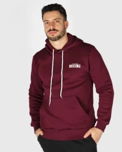 XTREME BOXING - FELPA CON CAPPUCCIO BORDEAUX DA UOMO