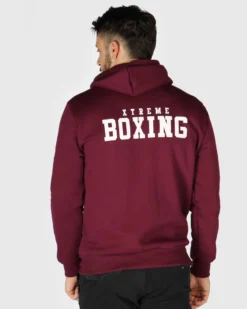 XTREME BOXING - FELPA CON CAPPUCCIO BORDEAUX DA UOMO