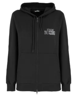 XTREME BOXING - FELPA NERA DA DONNA CON ZIP E CAPPUCCIO