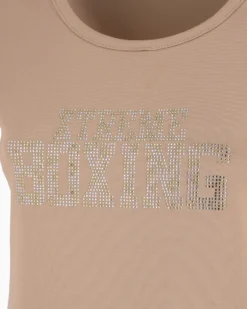 XTREME BOXING - TSHIRT CAMEL DA DONNA CON LOGO STRASS