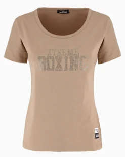 XTREME BOXING - TSHIRT CAMEL DA DONNA CON LOGO STRASS