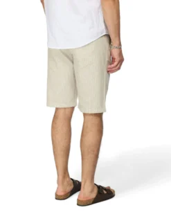 YELLOW DOG - BERMUDA DA UOMO BEIGE TASCA AMERICA A RIGHE CON LACCIO