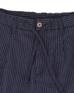 YELLOW DOG - Pantalaccio tasca america riga goffrato blu con righe bianche