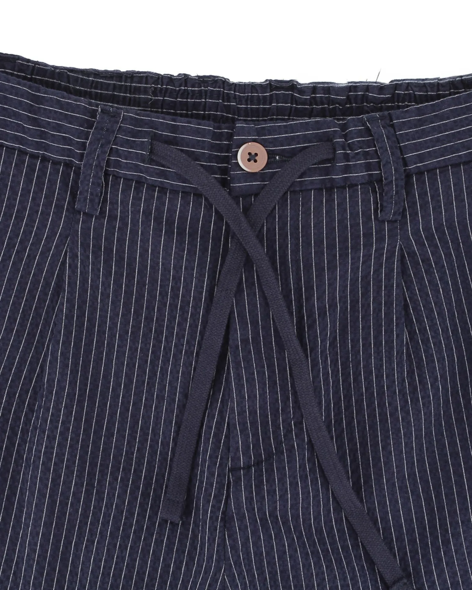 YELLOW DOG - Pantalaccio tasca america riga goffrato blu con righe bianche