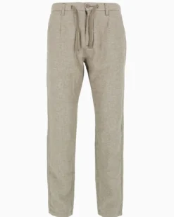 YELLOW DOG - Pantalone verde salvia tasca america con laccio misto lino
