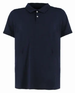 YELLOW DOG - Polo blu da uomo in tessuto tecnico - M49199
