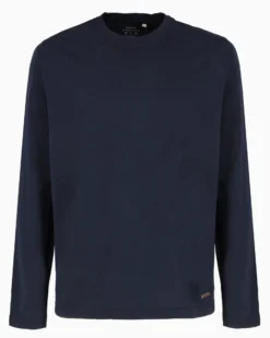 YELLOW DOG - Tshirt manica lunga basic blu da uomo