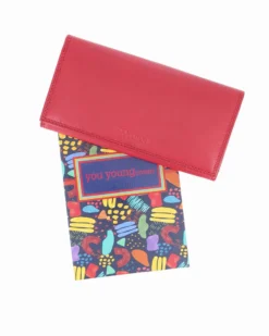 YOU YOUNG COVERI - Portafoglio rosso in VERA PELLE da donna con patta