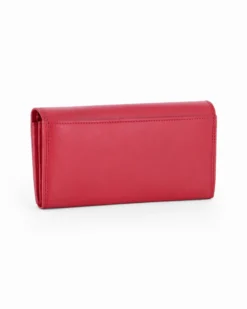 YOU YOUNG COVERI - Portafoglio rosso in VERA PELLE da donna con patta