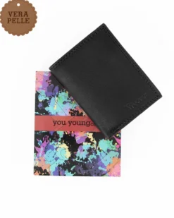 YOU YOUNG COVERI - Portafoglio nero in VERA PELLE da donna