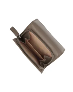 YOU YOUNG COVERI - Portafoglio taupe in VERA PELLE con patta e tasca portamonete