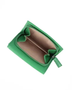 YOU YOUNG COVERI - Portafoglio verde in VERA PELLE con patta e tasca portamonete