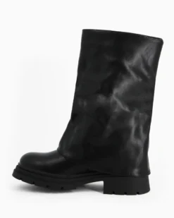 ZOE - Stivale nero con risvolto e zip laterale, tacco 3,5CM